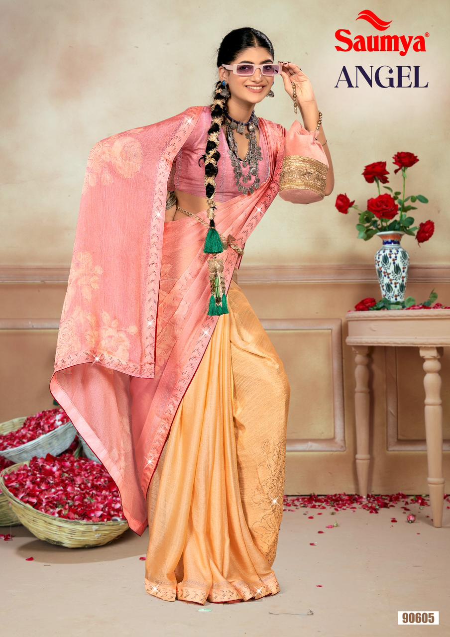 Angel Saumya J Chiffon Sarees Wholesaler India