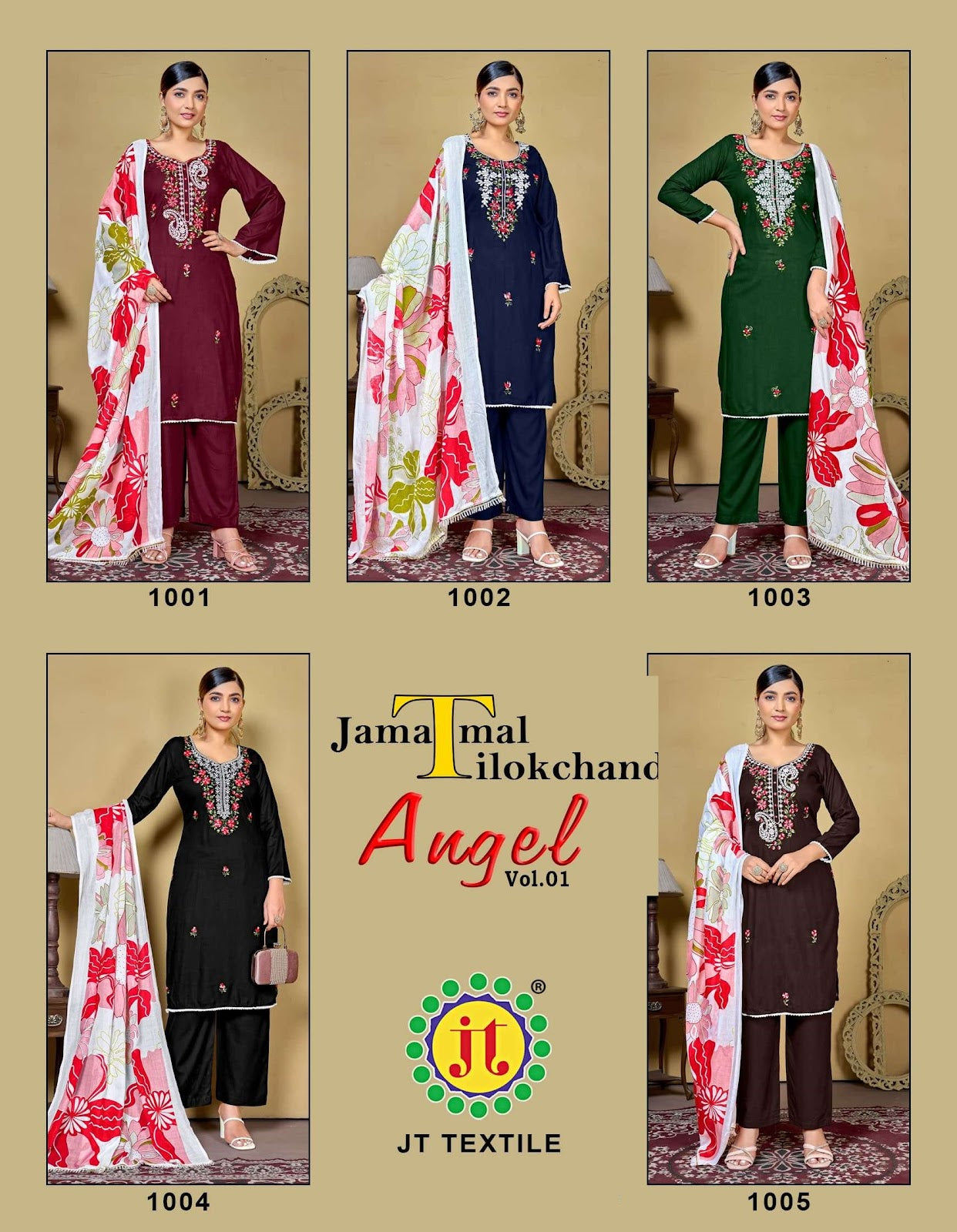 Angel Vol 1 Jt Rayon Pant Style Suits Wholesaler India