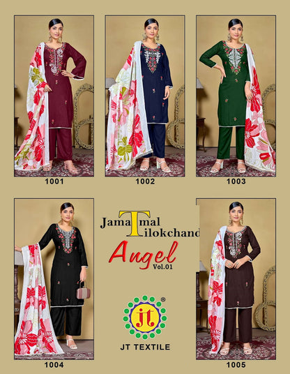 Angel Vol 1 Jt Rayon Pant Style Suits Wholesaler India