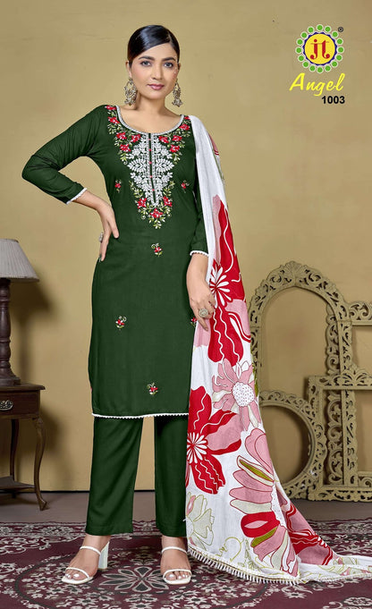 Angel Vol 1 Jt Rayon Pant Style Suits Wholesaler India