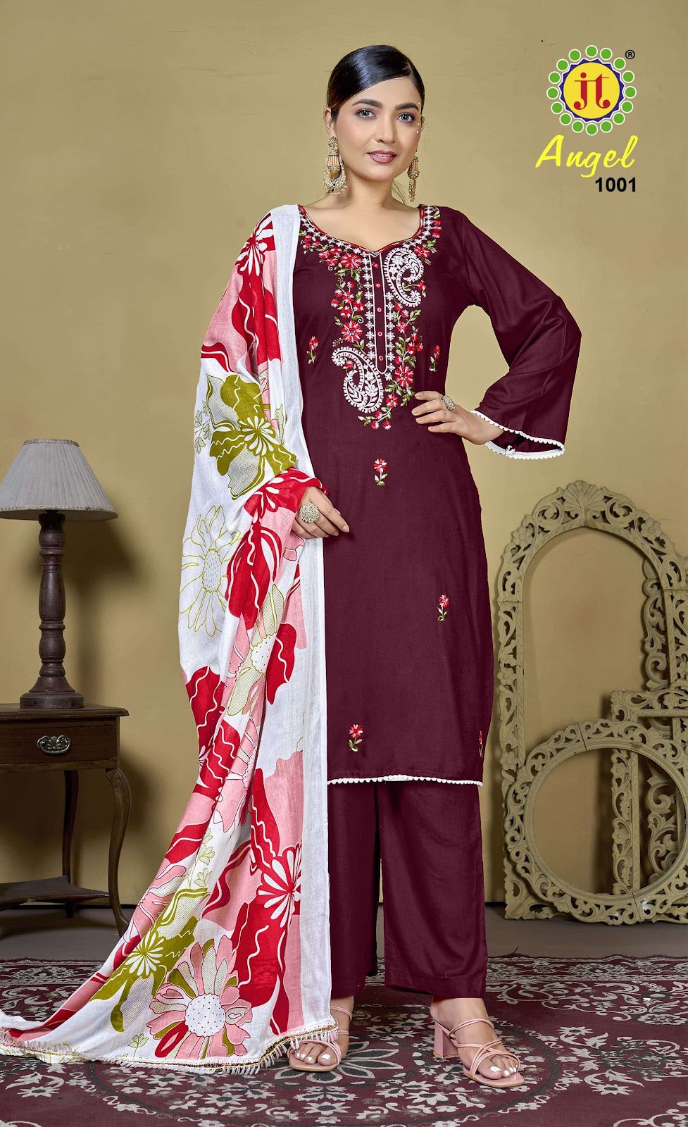 Angel Vol 1 Jt Rayon Pant Style Suits Wholesaler India