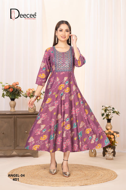 Angel Vol 4 Deecee Vatican Anarkali Kurtis Exporter Gujarat
