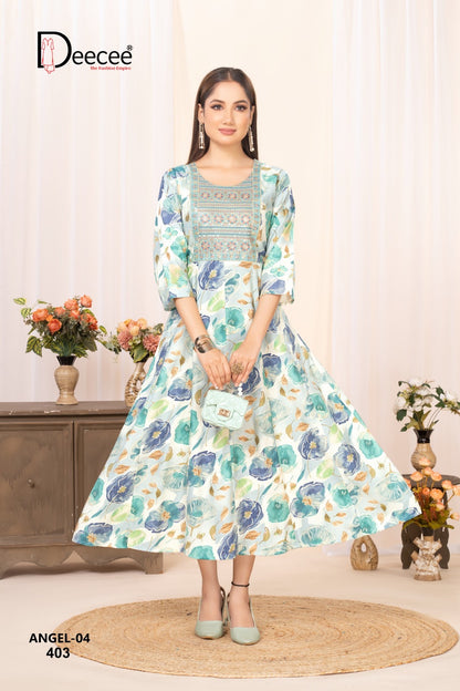 Angel Vol 4 Deecee Vatican Anarkali Kurtis Exporter Gujarat