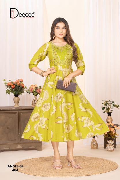Angel Vol 4 Deecee Vatican Anarkali Kurtis Exporter Gujarat