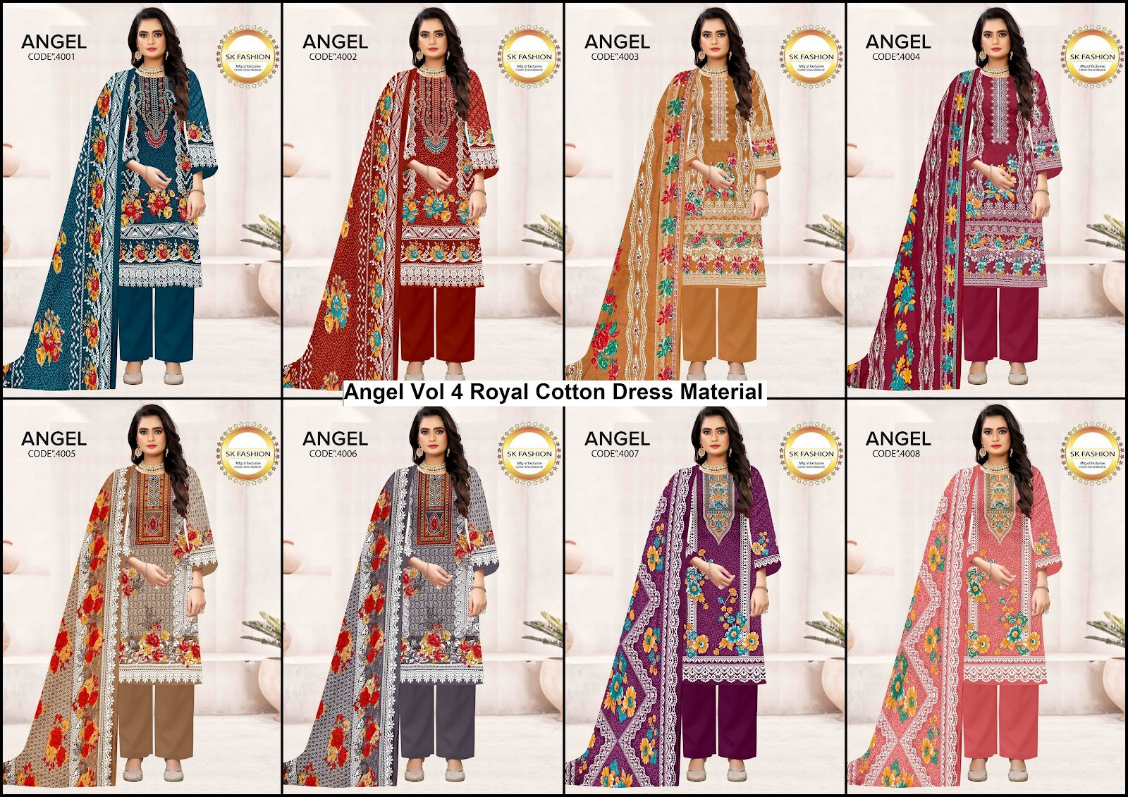 Angel Vol 4 Royal Cotton Dress Material Manufacturer Ahmedabad