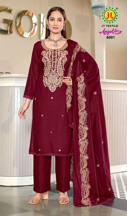 Angel Vol 6 Jt Rayon Pant Style Suits Wholesale Price