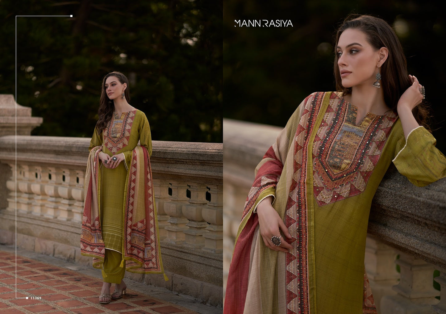 Angelica Mannrasiya Pure Muslin Pant Style Suits Wholesale Price