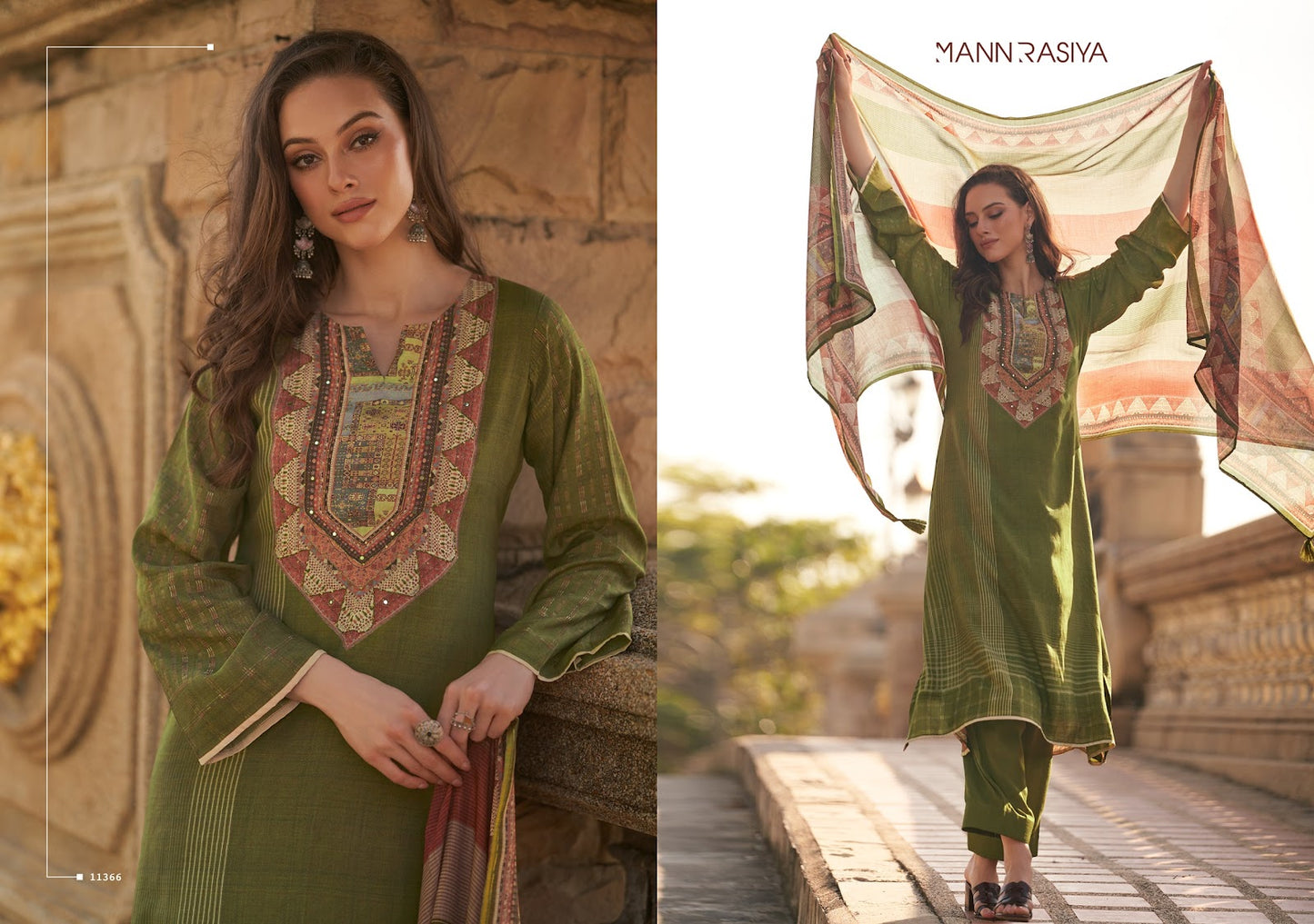 Angelica Mannrasiya Pure Muslin Pant Style Suits Wholesale Price