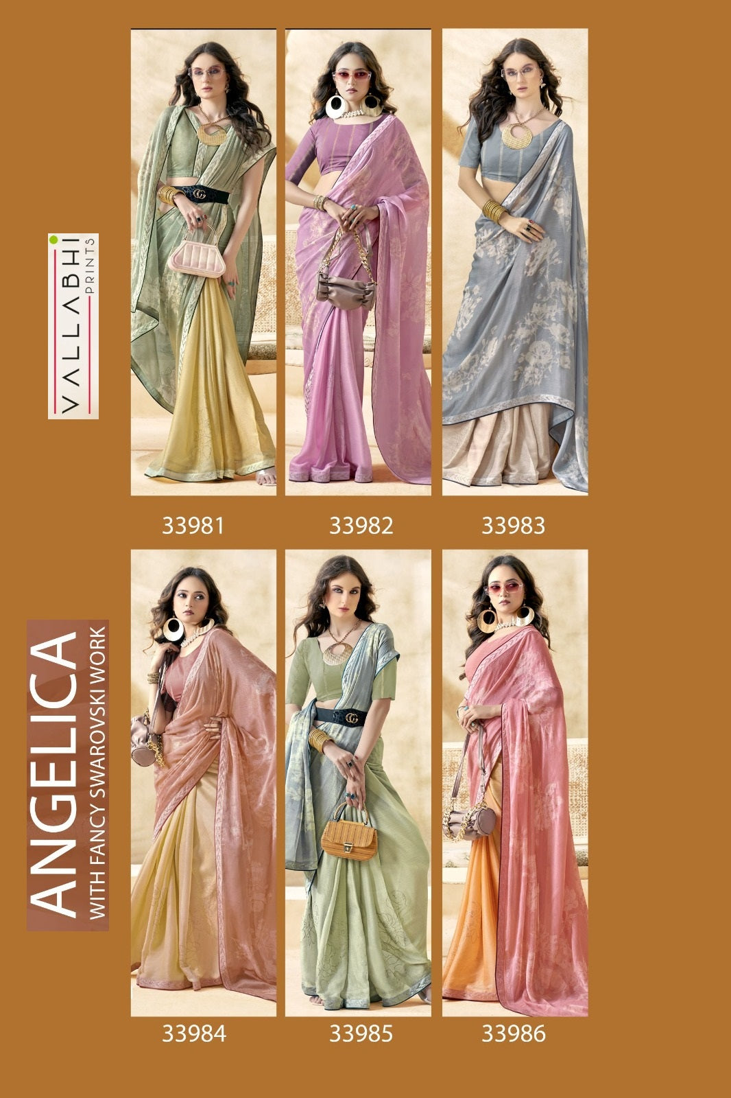 Angelica Vallabhi Prints Chiffon Sarees Manufacturer