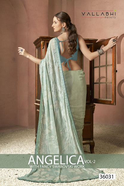 Angelica Vol 2 Vallabhi Prints Chiffon Sarees Supplier Ahmedabad