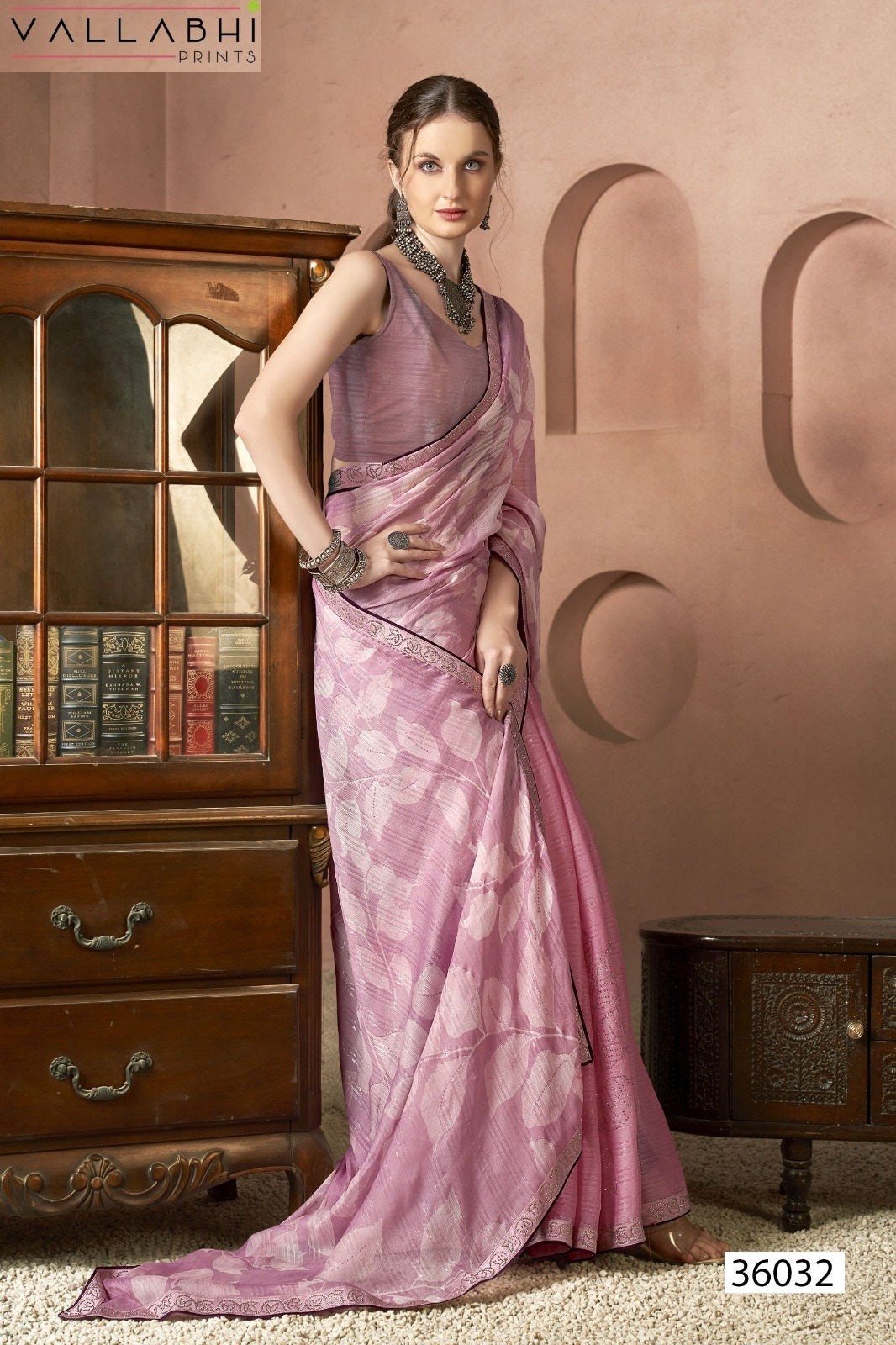 Angelica Vol 2 Vallabhi Prints Chiffon Sarees Supplier Ahmedabad