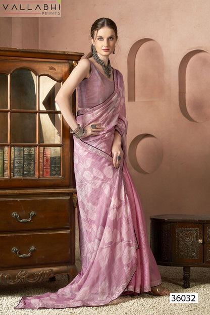 Angelica Vol 2 Vallabhi Prints Chiffon Sarees Supplier Ahmedabad