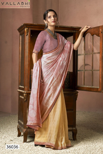 Angelica Vol 2 Vallabhi Prints Chiffon Sarees Supplier Ahmedabad