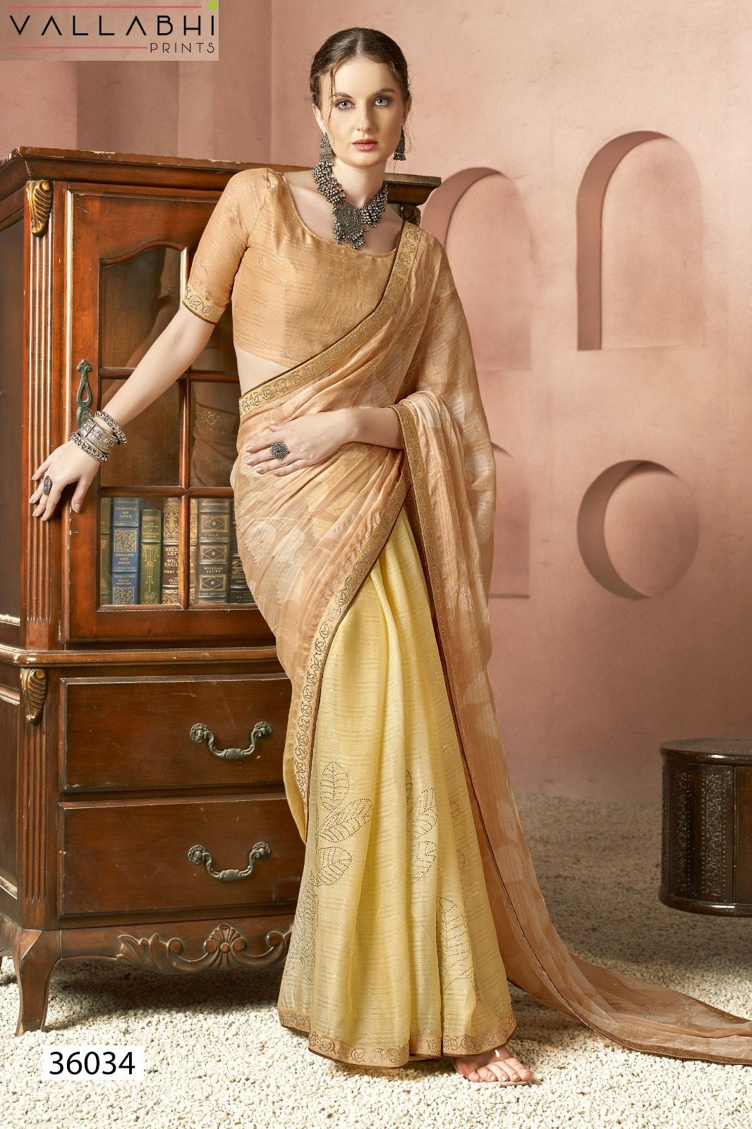 Angelica Vol 2 Vallabhi Prints Chiffon Sarees Supplier Ahmedabad