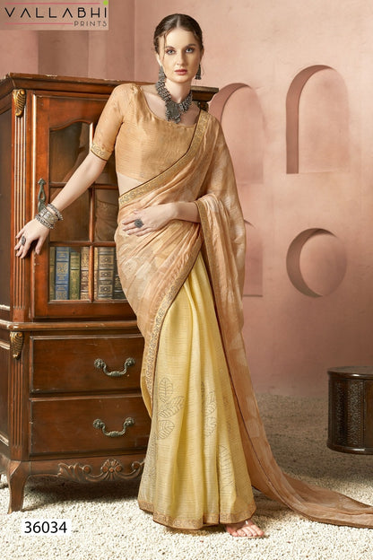 Angelica Vol 2 Vallabhi Prints Chiffon Sarees Supplier Ahmedabad