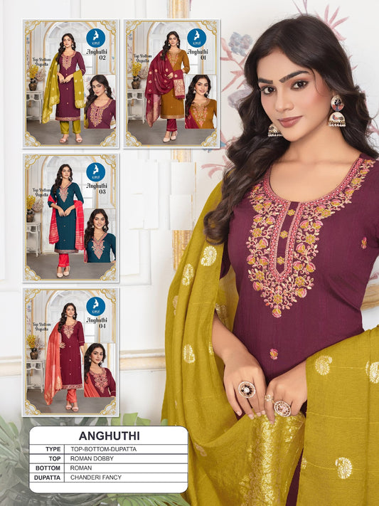Anghuthi Kaya Roman Readymade Pant Style Suits Supplier Ahmedabad