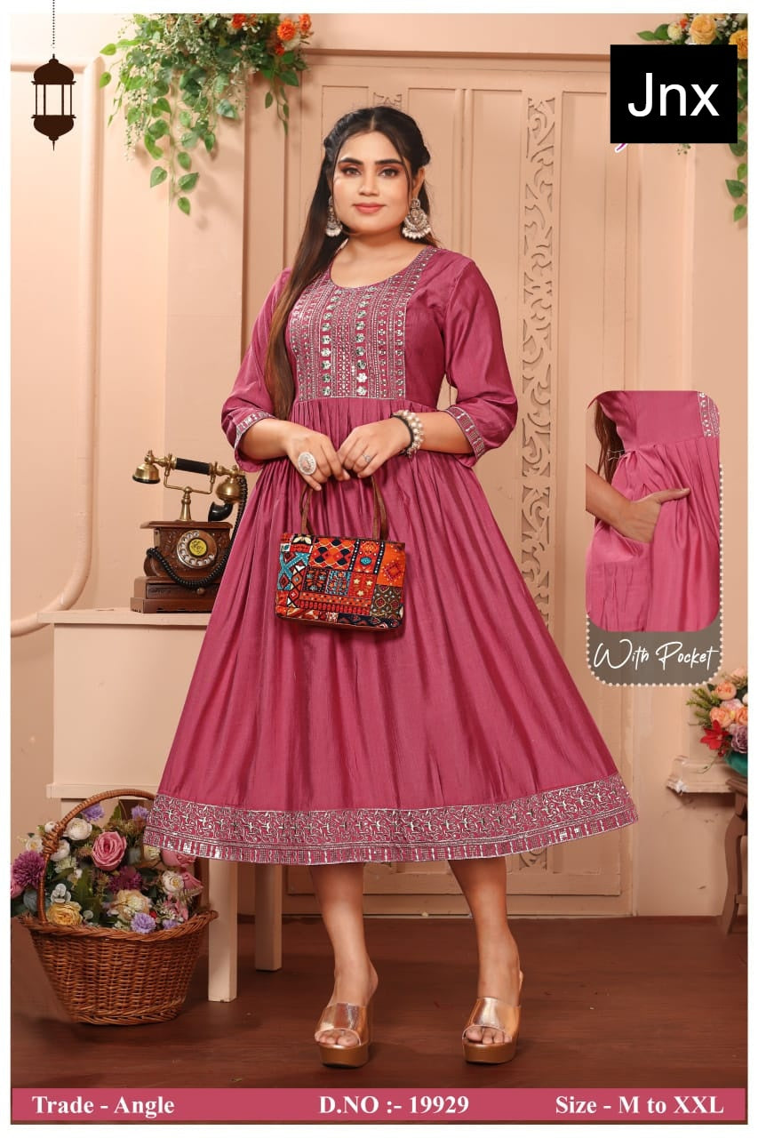 Angle Jnx Vatican Anarkali Kurtis Wholesale Rate