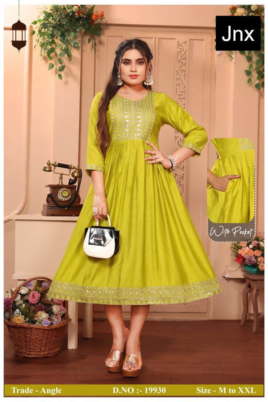 Angle Jnx Vatican Anarkali Kurtis Wholesale Rate