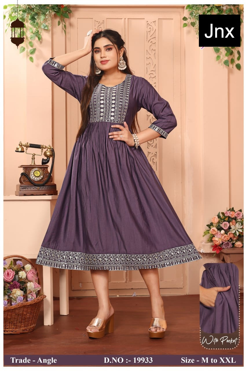 Angle Jnx Vatican Anarkali Kurtis Wholesale Rate