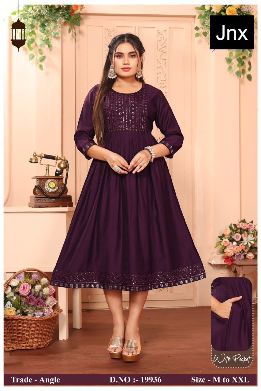 Angle Jnx Vatican Anarkali Kurtis Wholesale Rate