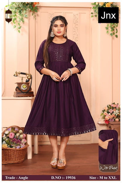 Angle Jnx Vatican Anarkali Kurtis Wholesale Rate
