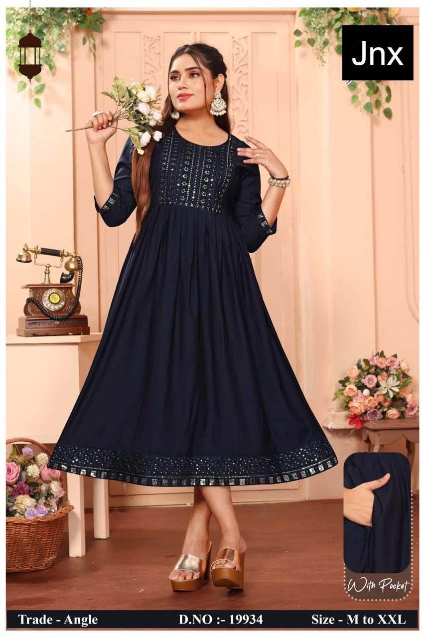 Angle Jnx Vatican Anarkali Kurtis Wholesale Rate