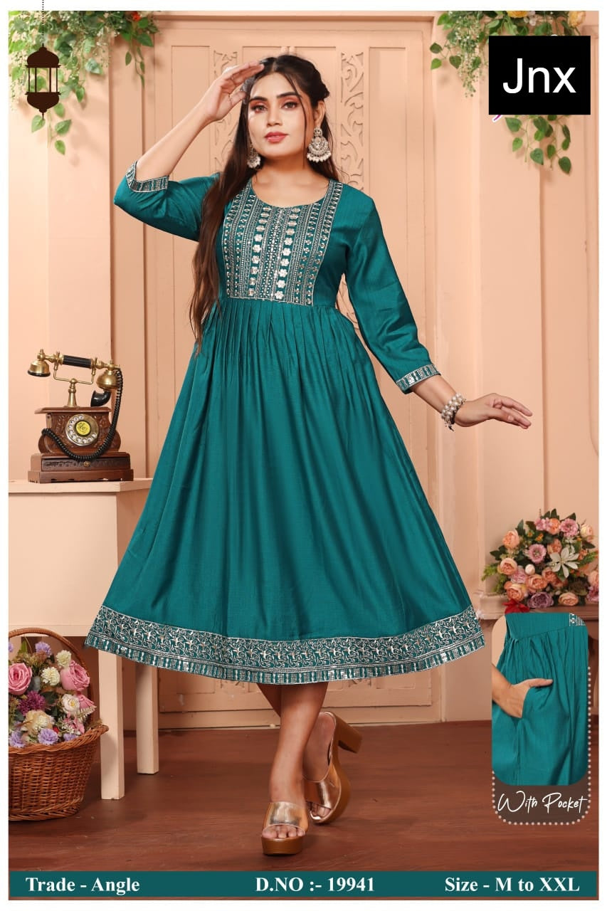 Angle Jnx Vatican Anarkali Kurtis Wholesale Rate