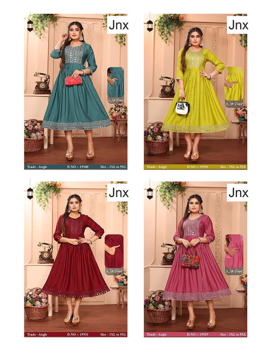 Angle Plus Size Jnx Vertican Anarkali Kurtis Exporter Ahmedabad