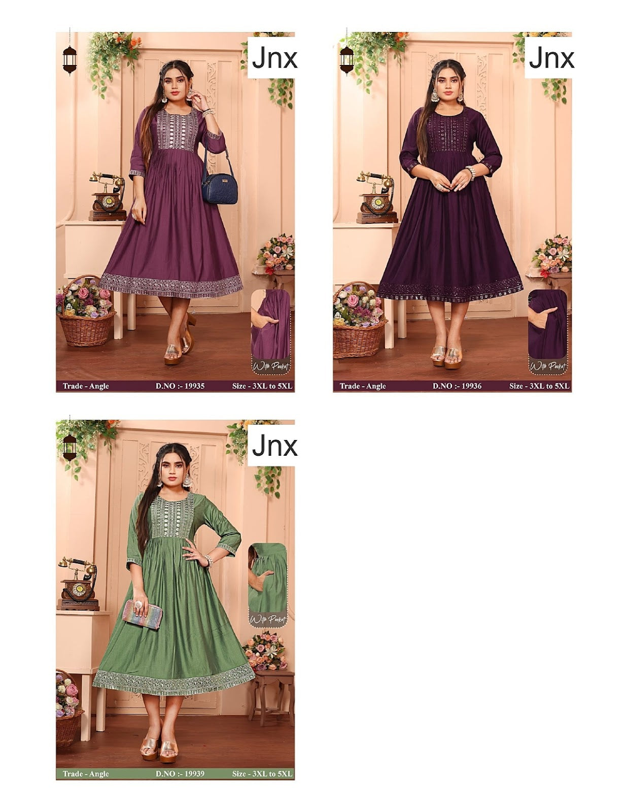 Angle Plus Size Jnx Vertican Anarkali Kurtis Exporter Ahmedabad