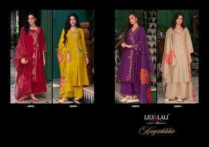 Angrakhha Lily Lali Roman Silk Readymade Plazzo Style Suits Manufacturer Gujarat