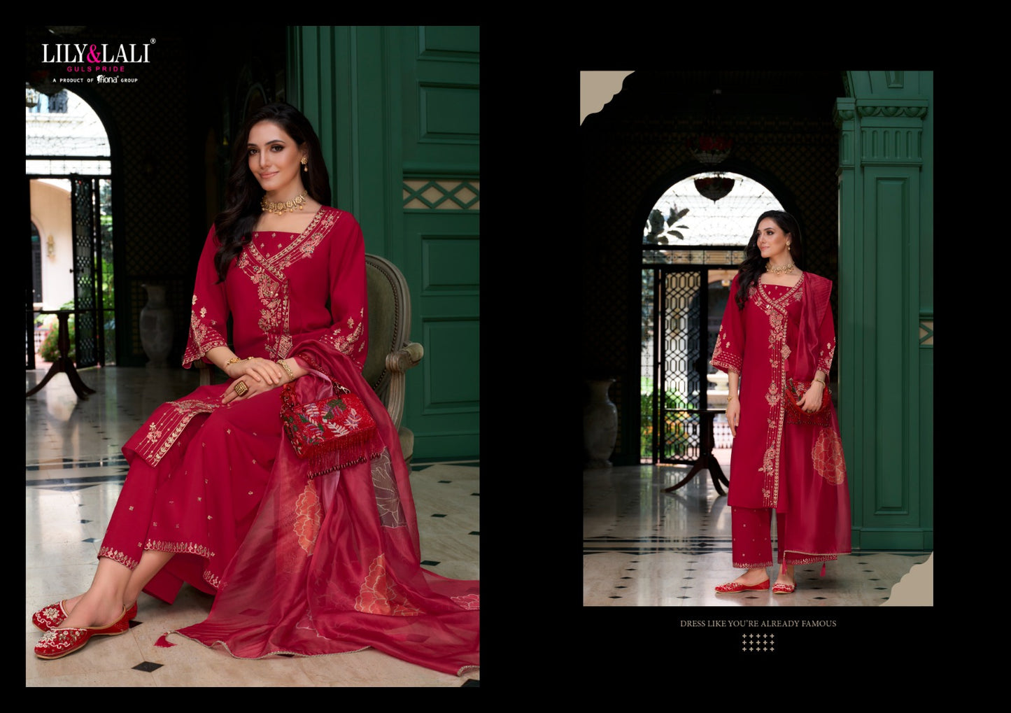 Angrakhha Lily Lali Roman Silk Readymade Plazzo Style Suits Manufacturer Gujarat
