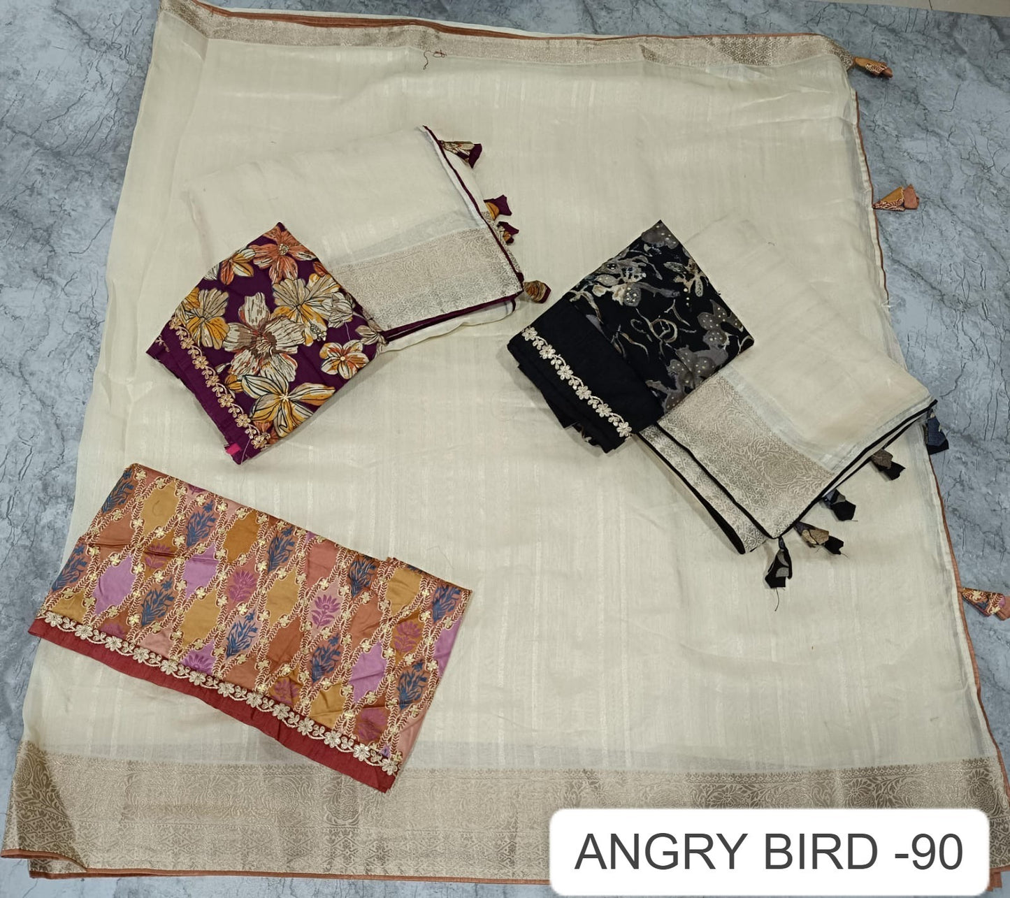 Angry Bird 90 Kalpveli Soft Cotton Sarees Manufacturer