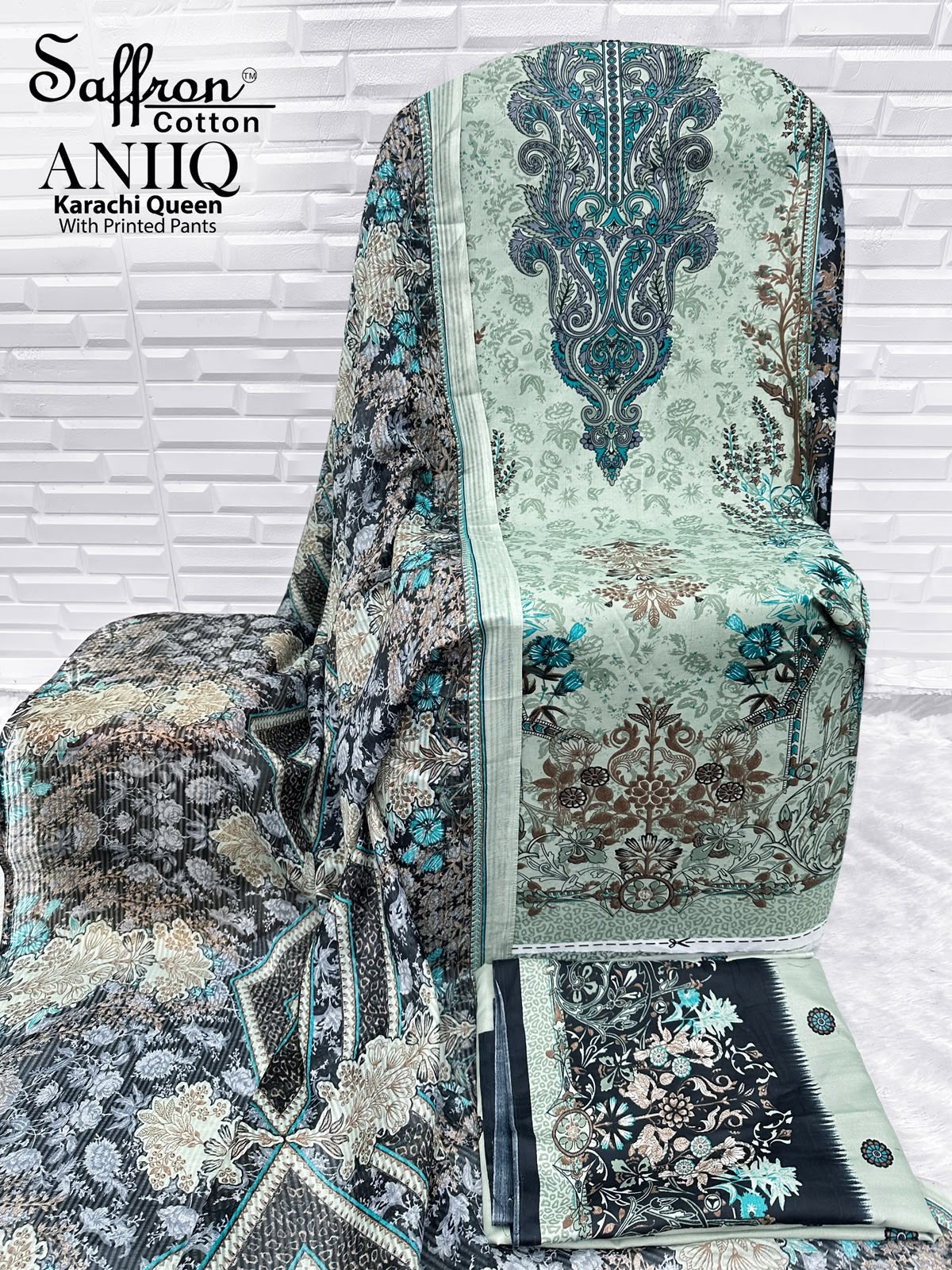 Aniiq Saffron Cotton Karachi Salwar Suits Manufacturer Gujarat