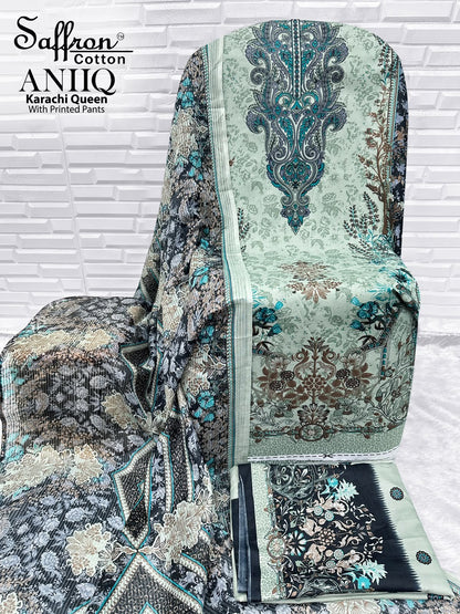 Aniiq Saffron Cotton Karachi Salwar Suits Manufacturer Gujarat