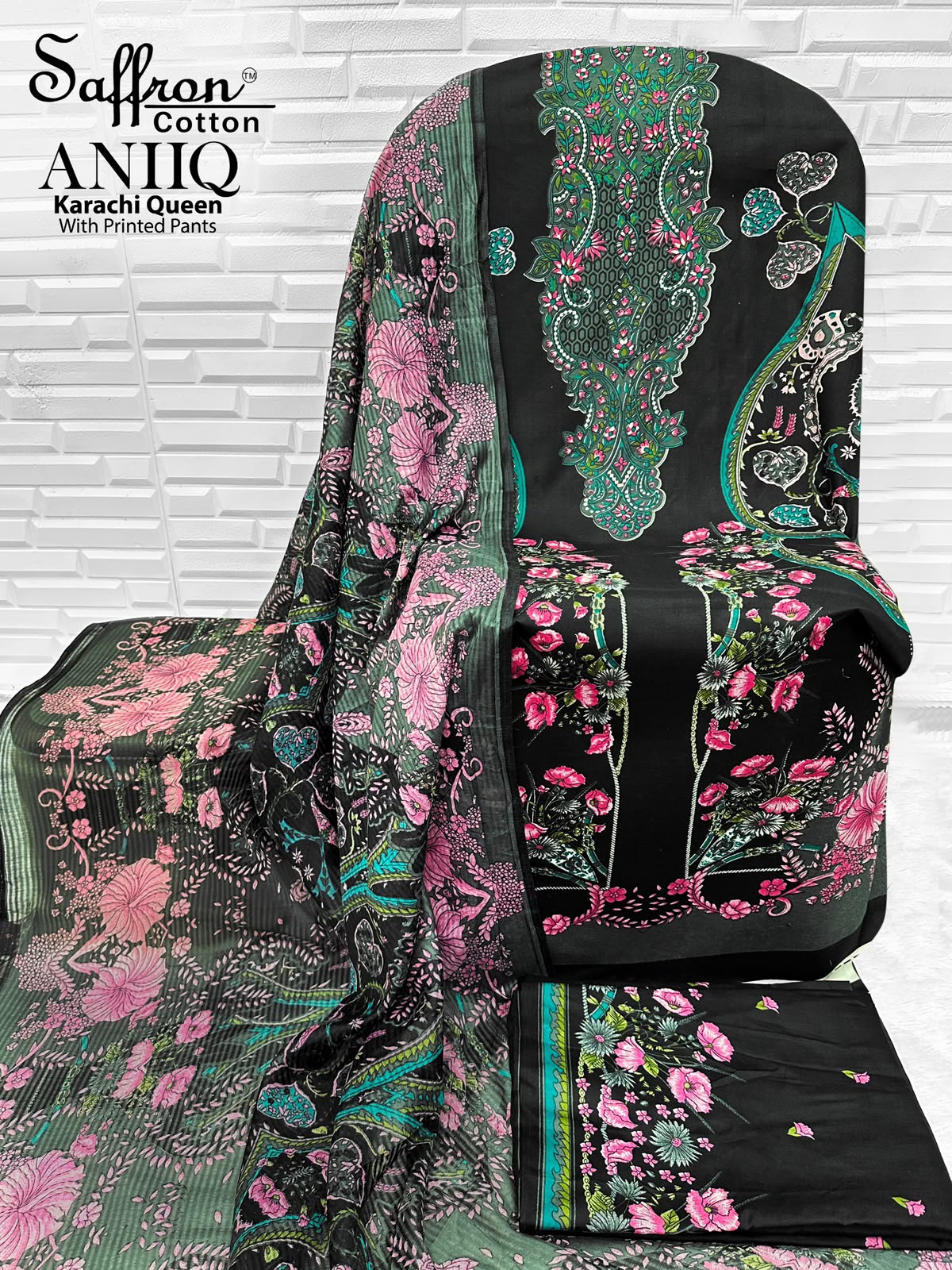 Aniiq Saffron Cotton Karachi Salwar Suits Manufacturer Gujarat