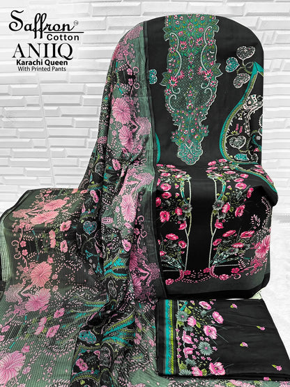 Aniiq Saffron Cotton Karachi Salwar Suits Manufacturer Gujarat