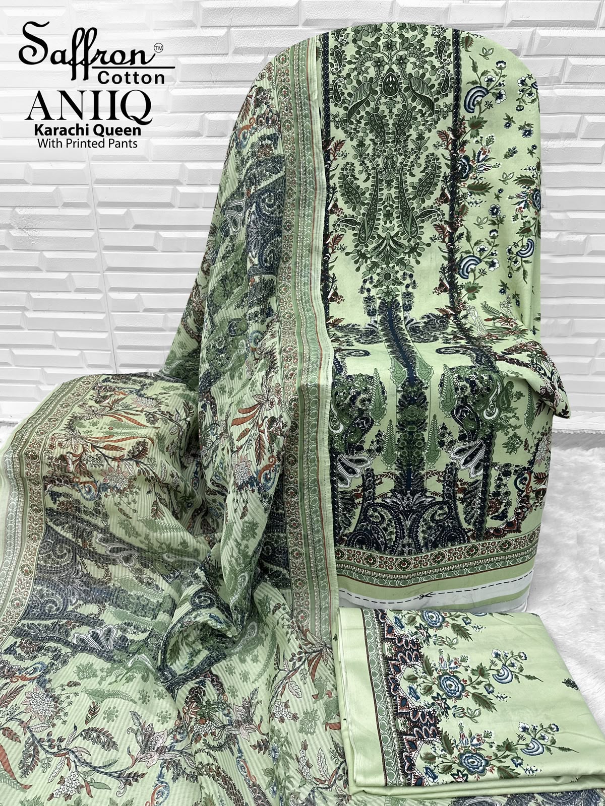 Aniiq Saffron Cotton Karachi Salwar Suits Manufacturer Gujarat