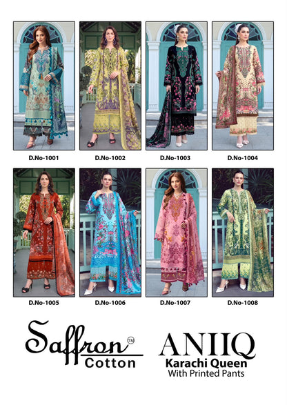 Aniiq Saffron Cotton Karachi Salwar Suits Manufacturer Gujarat