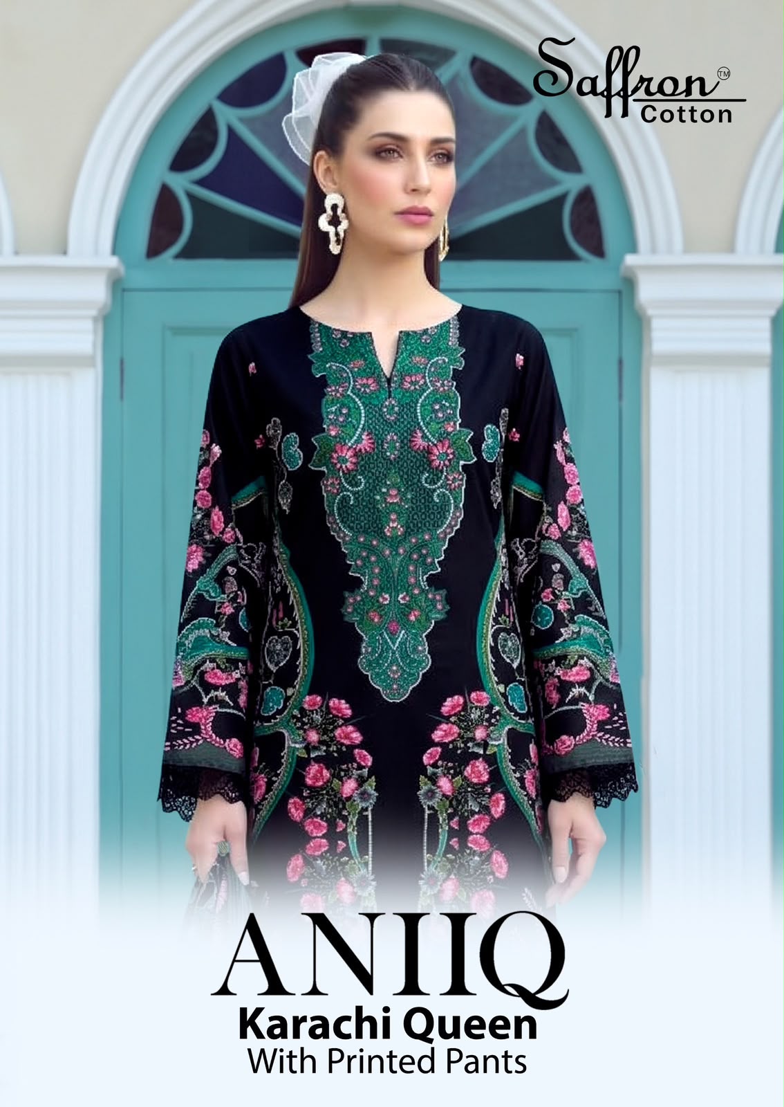 Aniiq Saffron Cotton Karachi Salwar Suits Manufacturer Gujarat