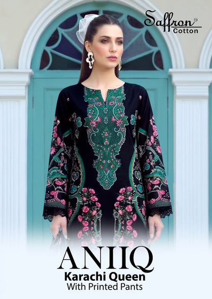 Aniiq Saffron Cotton Karachi Salwar Suits Manufacturer Gujarat