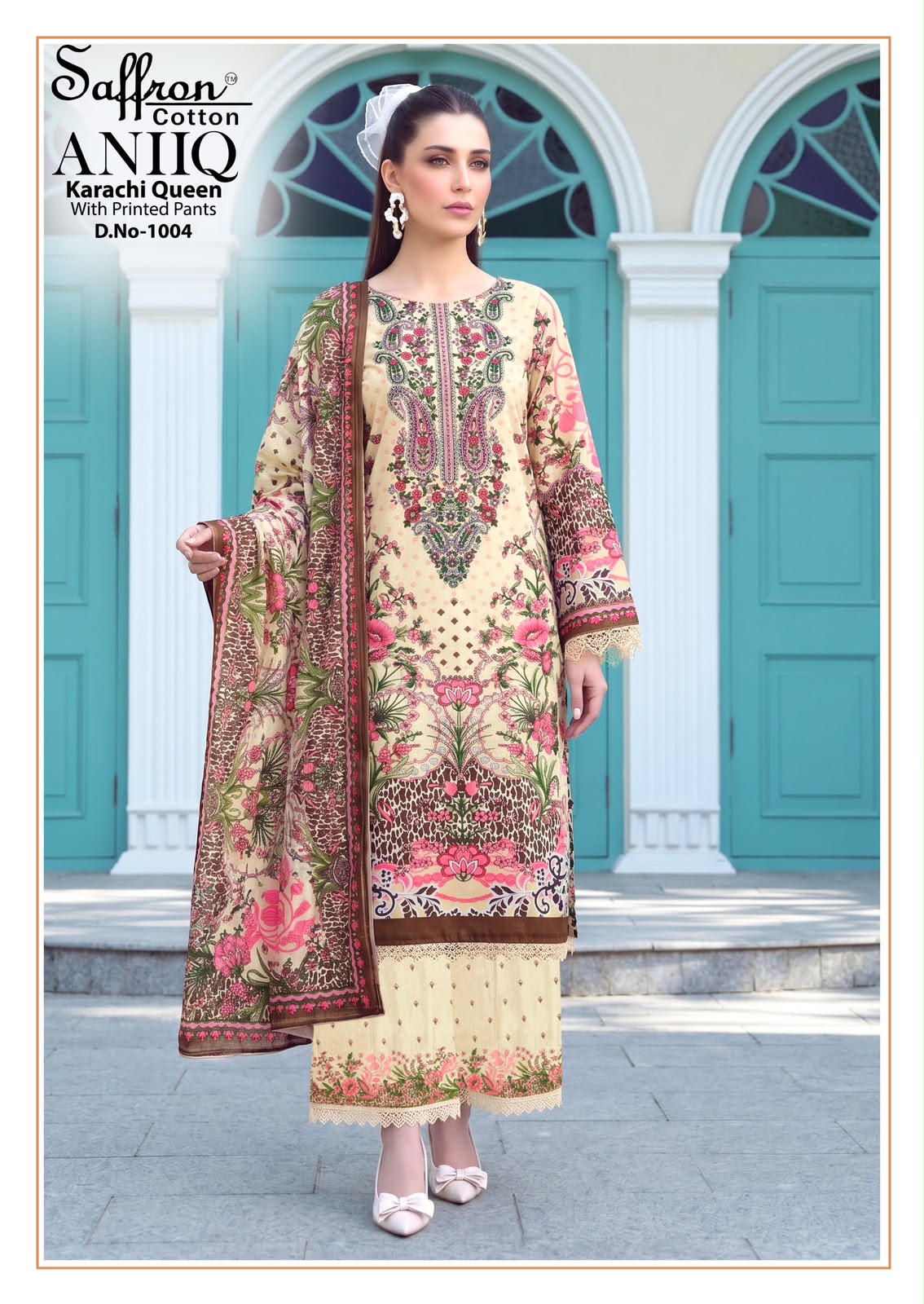 Aniiq Saffron Cotton Karachi Salwar Suits Manufacturer Gujarat
