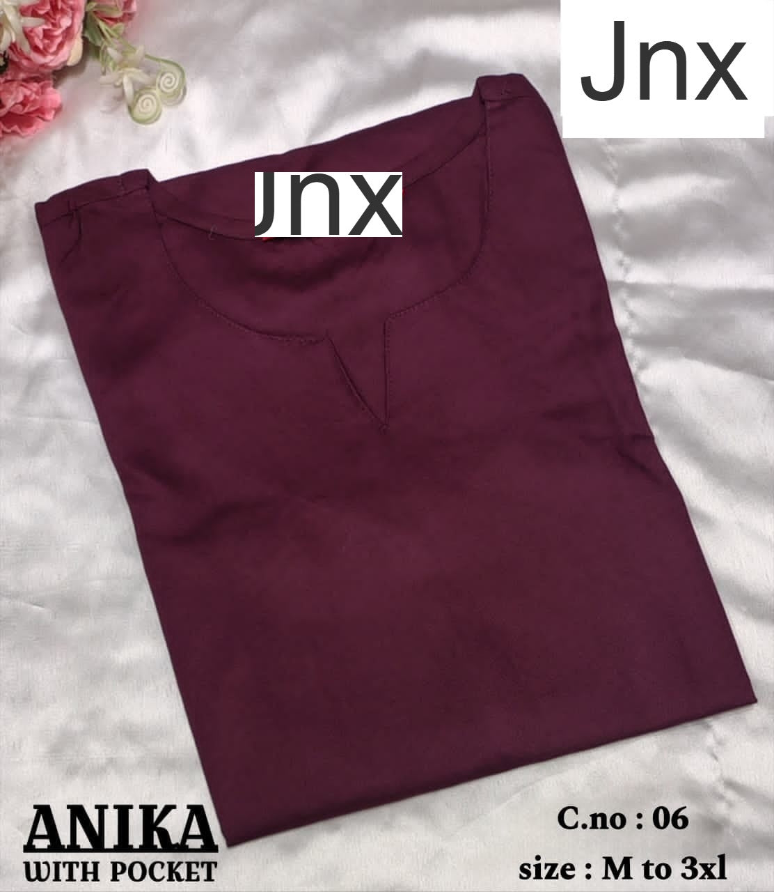Anika Pocket Jnx Rayon 22Kg Straight Cut Kurtis Manufacturer Gujarat