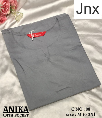 Anika Pocket Jnx Rayon 22Kg Straight Cut Kurtis Manufacturer Gujarat