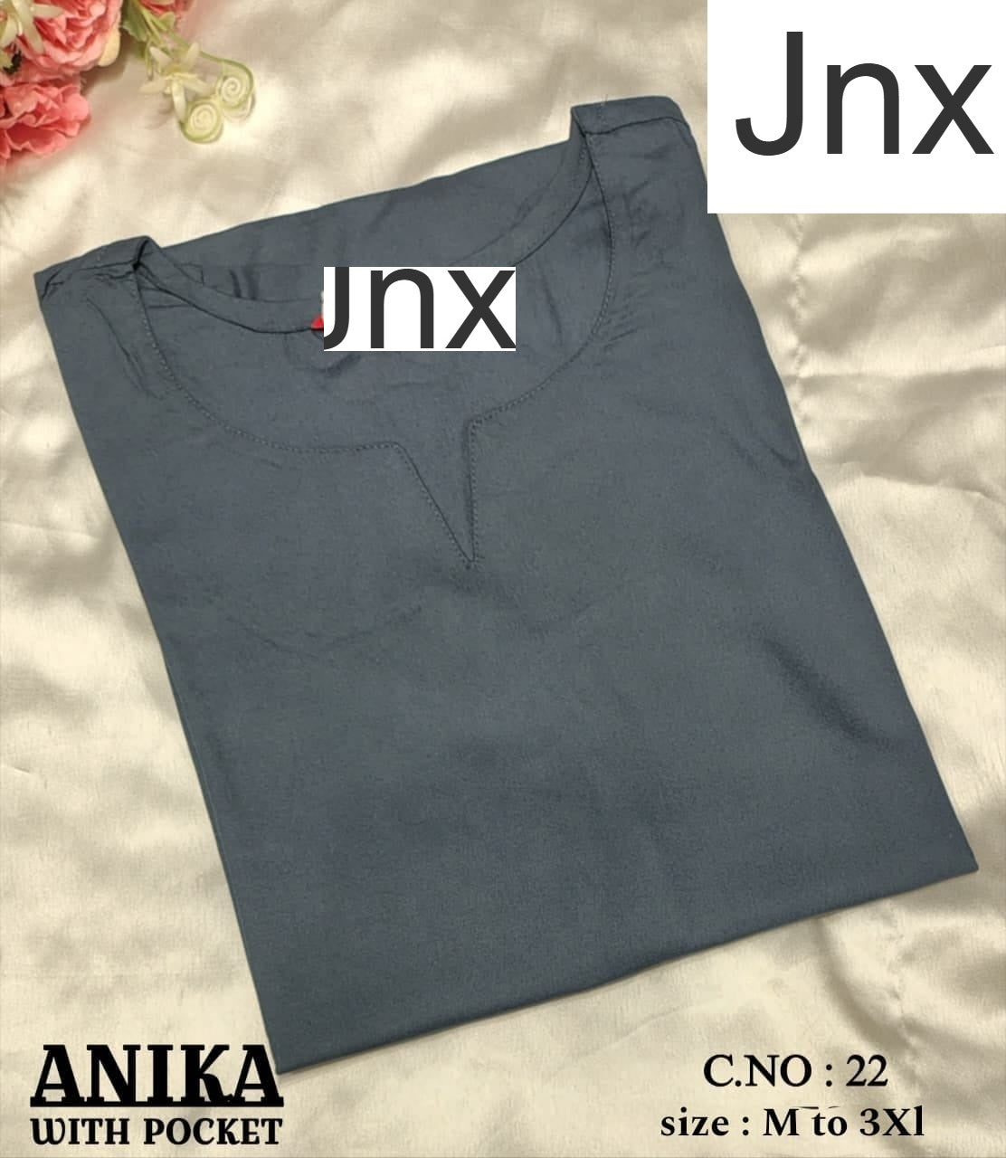 Anika Pocket Jnx Rayon 22Kg Straight Cut Kurtis Manufacturer Gujarat