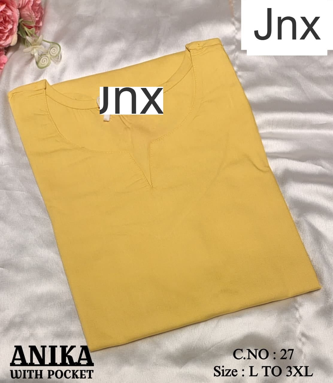 Anika Pocket Jnx Rayon 22Kg Straight Cut Kurtis Manufacturer Gujarat