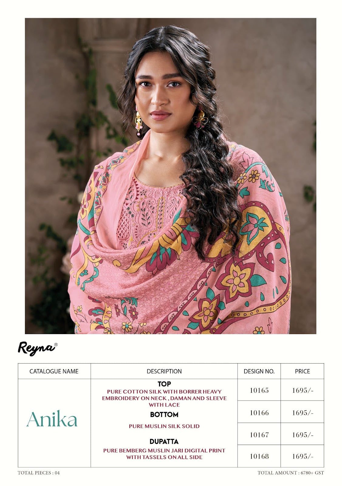 Anika Reyna Pure Cotton Pant Style Suits Wholesaler Ahmedabad