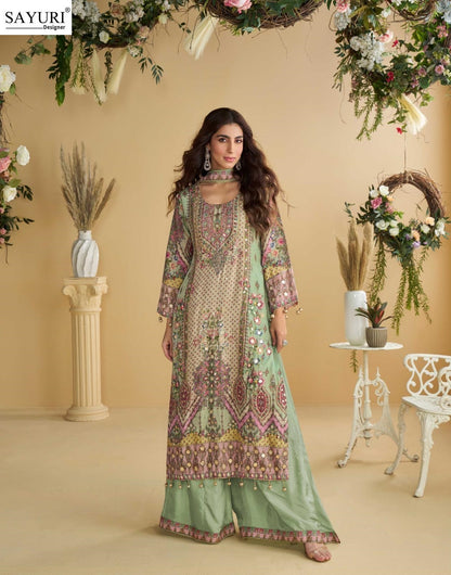 Anika Sayuri Natural Crepe Pakistani Readymade Suits Exporter