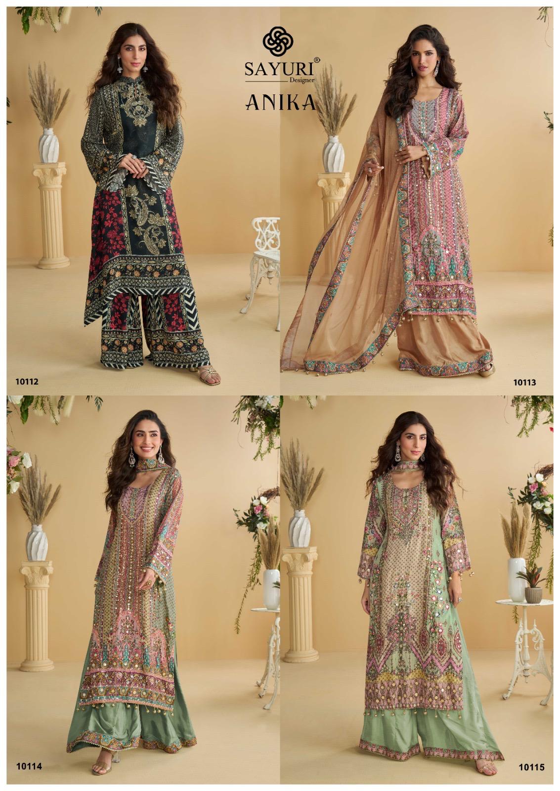 Anika Sayuri Natural Crepe Pakistani Readymade Suits Exporter
