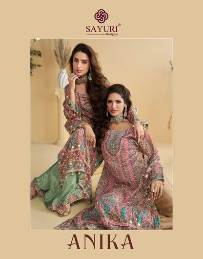 Anika Sayuri Natural Crepe Pakistani Readymade Suits Exporter