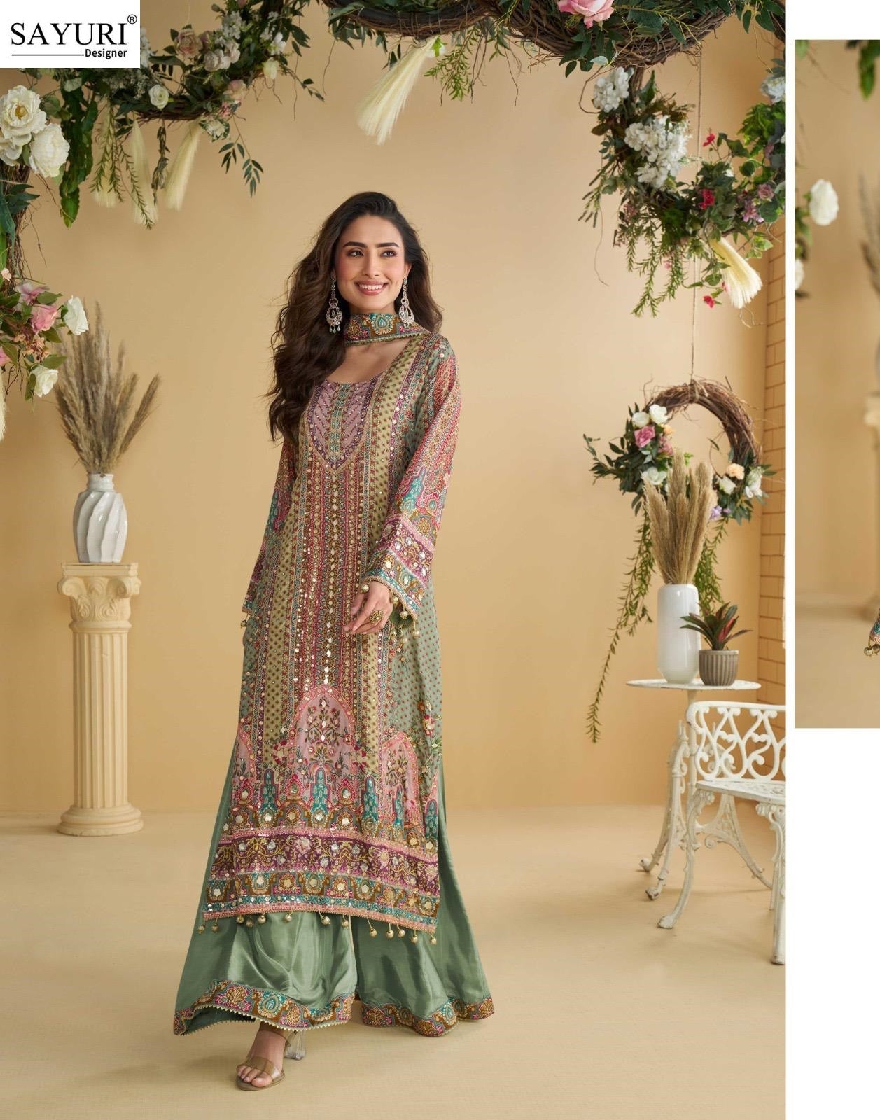 Anika Sayuri Natural Crepe Pakistani Readymade Suits Exporter